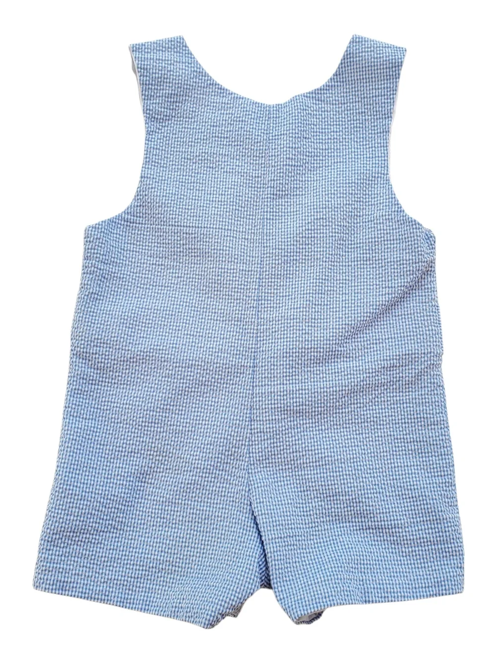 Lil Cactus Baby Boy Blue Seersucker Bunny Applique Easter Romper Jon Jon 3-6M